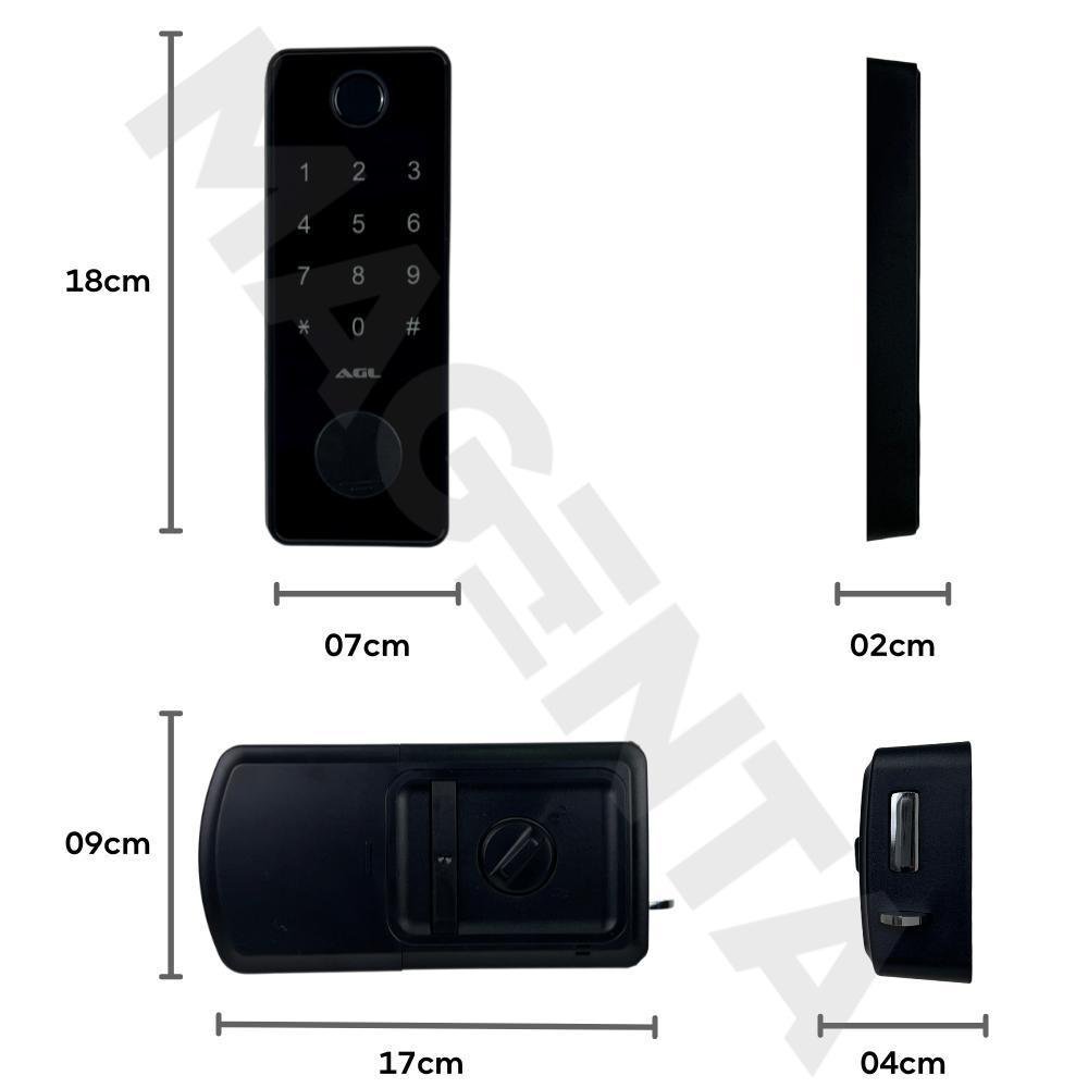 Fechadura Digital Sobrepor Inteligente Agl Rx500 Bio Wifi - 5