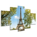 Ver imagem 1 de Kit 5 Placa Quadro Decorativo Paris Torre 3D Borda infinita