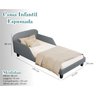 Cama Infantil Estofada Cinza Solteiro com Encosto Lateral Design Seguro e Confortável - 6