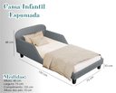 Ver imagem 6 de Cama Infantil Estofada Cinza Solteiro com Encosto Lateral Design Seguro e Confortável