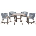 Ver imagem 1 de Mesa com 4 Cadeiras e Noronha Estofado 6 Trama Original Prata