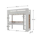 Ver imagem 3 de Cama Alta Infantil/Juvenil Multifuncional com Escrivaninha Penteadeira Agatha Yescasa Branco/Nogal