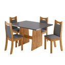 Ver imagem 2 de Conjunto Sala de Jantar 4 Lugares Retangular Tampo de MDP Lyra Yescasa Cinza/Mel