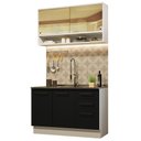 Ver imagem 3 de Armário de Cozinha Compacta 120cm Branco/Preto Agata Madesa 02