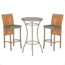 Ver imagem 1 de Mesa Bistrô e 2 Banquetas Roma Fendi Corda Estofado 7 Trama Terra Cota