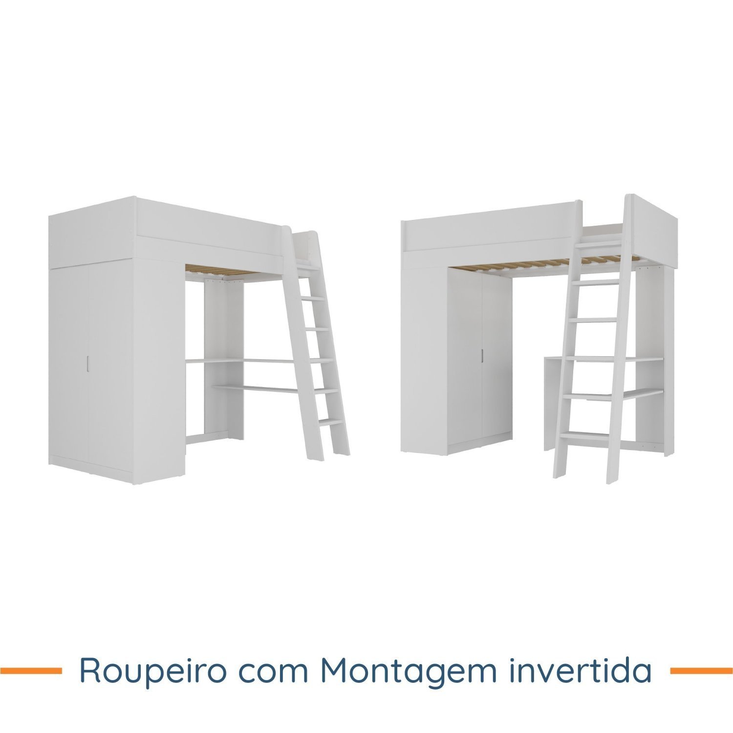 Cama Alta com Guarda Roupa Martin - 7