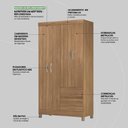 Ver imagem 5 de Guarda Roupa Solteiro 4 Portas e 2 Gavetas Almirante Amêndola Touch