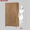 Ver imagem 4 de Guarda Roupa Solteiro 4 Portas e 2 Gavetas Almirante Amêndola Touch