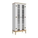 Ver imagem 1 de Cristaleira Colonial com 2 Portas de Vidro Mdp Mel Branco Mb 1019 Movelbento