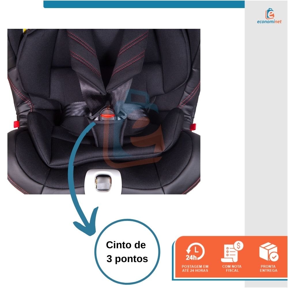 Cadeira Bebê Auto 0 A 36kg Isofix Rotação 360º Baby Style Preto - 6