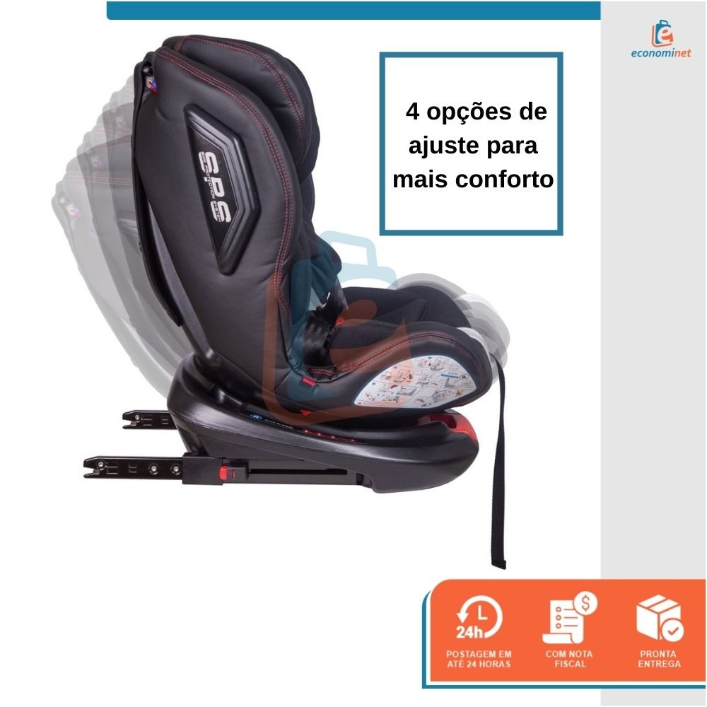 Cadeira Bebê Auto 0 A 36kg Isofix Rotação 360º Baby Style Preto - 4