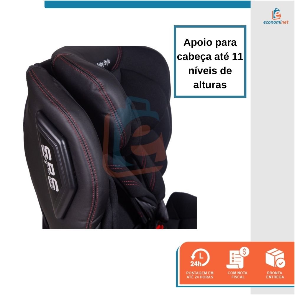 Cadeira Bebê Auto 0 A 36kg Isofix Rotação 360º Baby Style Preto - 5