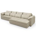 Ver imagem 5 de Sofá Retrátil 5 Lugares para Sala 414cm Dijon Couro Creme S07 - Mpozenato