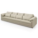 Ver imagem 1 de Sofá Retrátil 5 Lugares para Sala 414cm Dijon Couro Creme S07 - Mpozenato