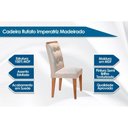 Ver imagem 3 de Conjunto: Mesa Sala Jantar Londrina Tampo Madeirado c/ Vidro 180cm + 6 Cadeiras Imperatriz Imbuia/
