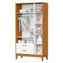 Ver imagem 3 de Guarda Roupa Infantil Flip 3 Portas e 2 Gavetas Branco Fosco/savana - Reller Móveis