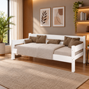 Ver imagem 1 de Sofa Cama Esmeralda New Branco em Madeira Maciça Pinus
