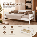Ver imagem 2 de Sofa Cama Esmeralda New Branco em Madeira Maciça Pinus