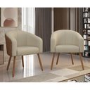 Ver imagem 4 de Poltrona Decorativa com Pés em Madeira Marselha Bege/Marrom