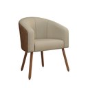 Ver imagem 2 de Poltrona Decorativa com Pés em Madeira Marselha Bege/Marrom