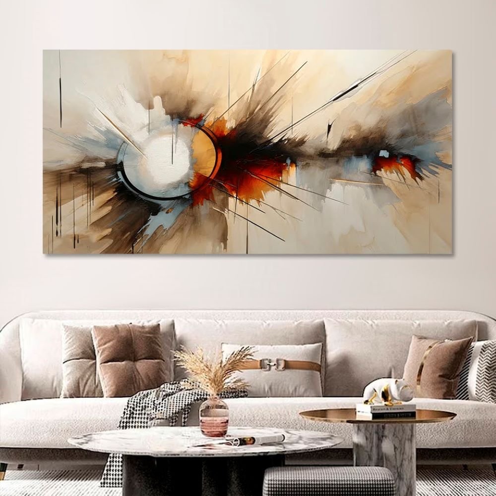 Quadro Decorativo Abstrato, Tela em Canvas  ideal para e Sala , Quarto e Hall de entrada (100x70 cm) - 2