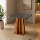 Ver imagem 2 de Mesa de Jantar 4 Lugares Quadrada Tampo de Vidro/MDF Full Cobre/Grafite - Casa Giulia