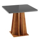 Ver imagem 1 de Mesa de Jantar 4 Lugares Quadrada Tampo de Vidro/MDF Full Cobre/Grafite - Casa Giulia