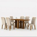 Ver imagem 3 de Conjunto Sala de Jantar Mesa Amanda 6 Cadeiras 160cm Miami Yescasa Marrom/Cinamomo/Palha