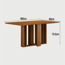 Ver imagem 4 de Conjunto Sala de Jantar Mesa Amanda 6 Cadeiras 160cm Miami Yescasa Marrom/Cinamomo/Palha
