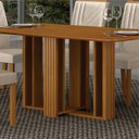 Ver imagem 7 de Conjunto Sala de Jantar Mesa Amanda 6 Cadeiras 160cm Miami Yescasa Marrom/Cinamomo/Palha