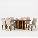 Ver imagem 2 de Conjunto Sala de Jantar Mesa Amanda 6 Cadeiras 160cm Miami Yescasa Marrom/Cinamomo/Palha