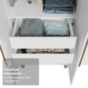 Ver imagem 7 de Guarda-Roupa Solteiro com Pés 4 Portas Batentes Branco/Branco/Rustic Venus Madesa