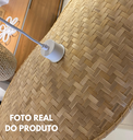 Ver imagem 2 de Lustre em Bambu Chapéu Artesanal Natural Rústico Palha Sala Restaurante Quarto Cozinha Varanda