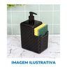 Kit Porta Detergente e Esponja com Bico Dosador + Lixeira de Pia com Tampa - 12