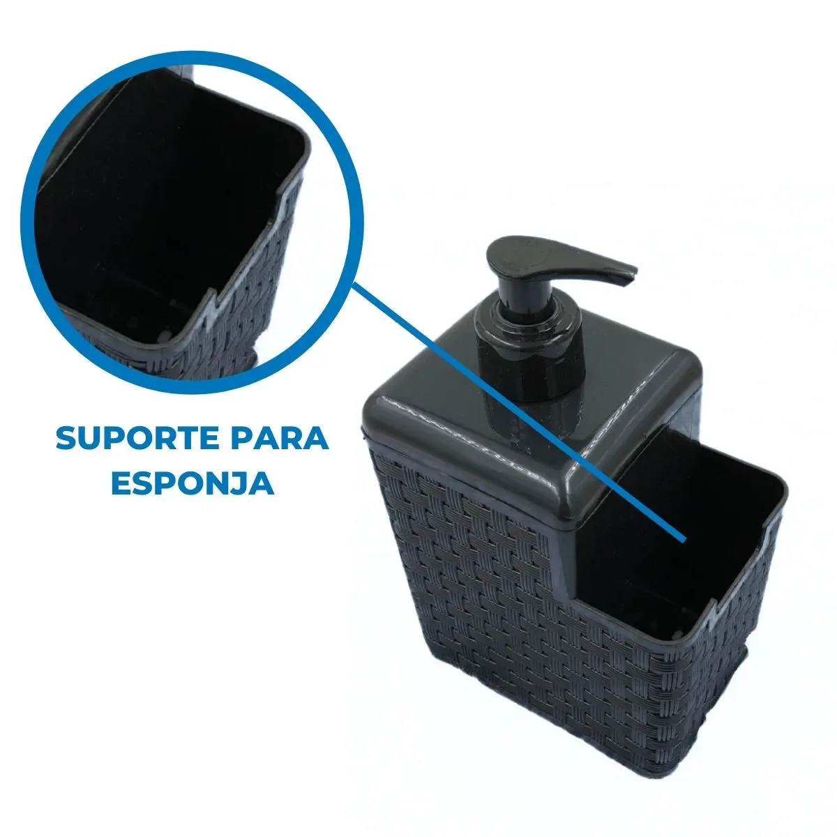 Kit Porta Detergente e Esponja com Bico Dosador + Lixeira de Pia com Tampa - 8