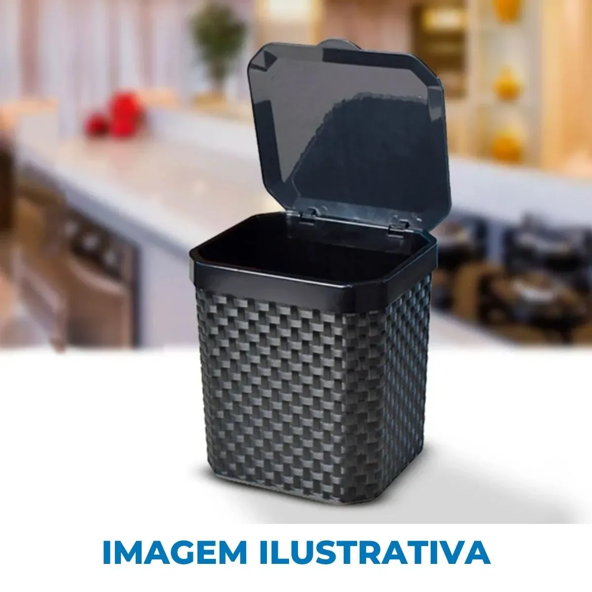 Kit Porta Detergente e Esponja com Bico Dosador + Lixeira de Pia com Tampa - 2