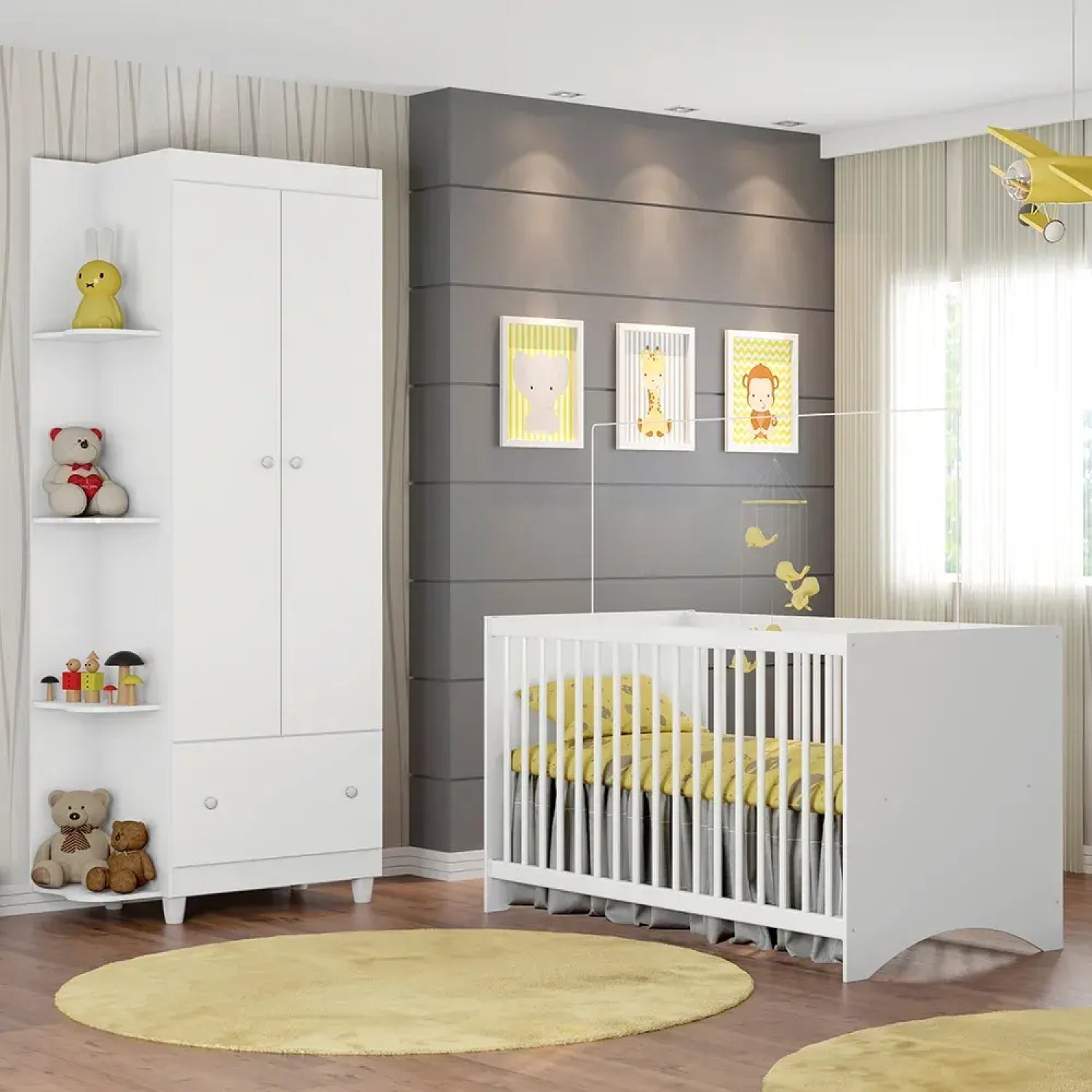 Quarto Infantil Berço e Guarda Roupa Mia - 1