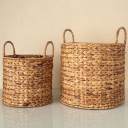 Cesto Organizador Redondo com Alças 37cm de Fibra Natural Multiuso - Oikos - 8