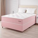 Ver imagem 1 de Conjunto Cama Box Casal Cairo com Molas Ensacadas 138CMX188CMX67CM Yescasa Rosa/Rose