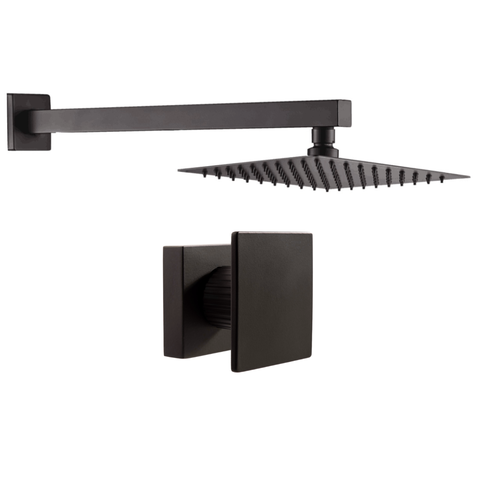 Kit Ducha Quadrada 20x20 Slim Ultra Fina + 1 Acabamento para Registro Base Deca Cogumelo até 1'' Pol