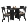 Conjunto Sala de Jantar Mesa 108 Cm com 4 Cadeiras Siena Multimóveis Ex1002 Preto - 2