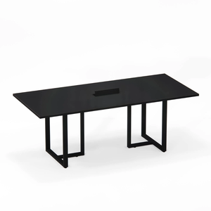 Mesa de Reunião Retangular com Power Box Tubular P25 Pandin 2,6 M Preto