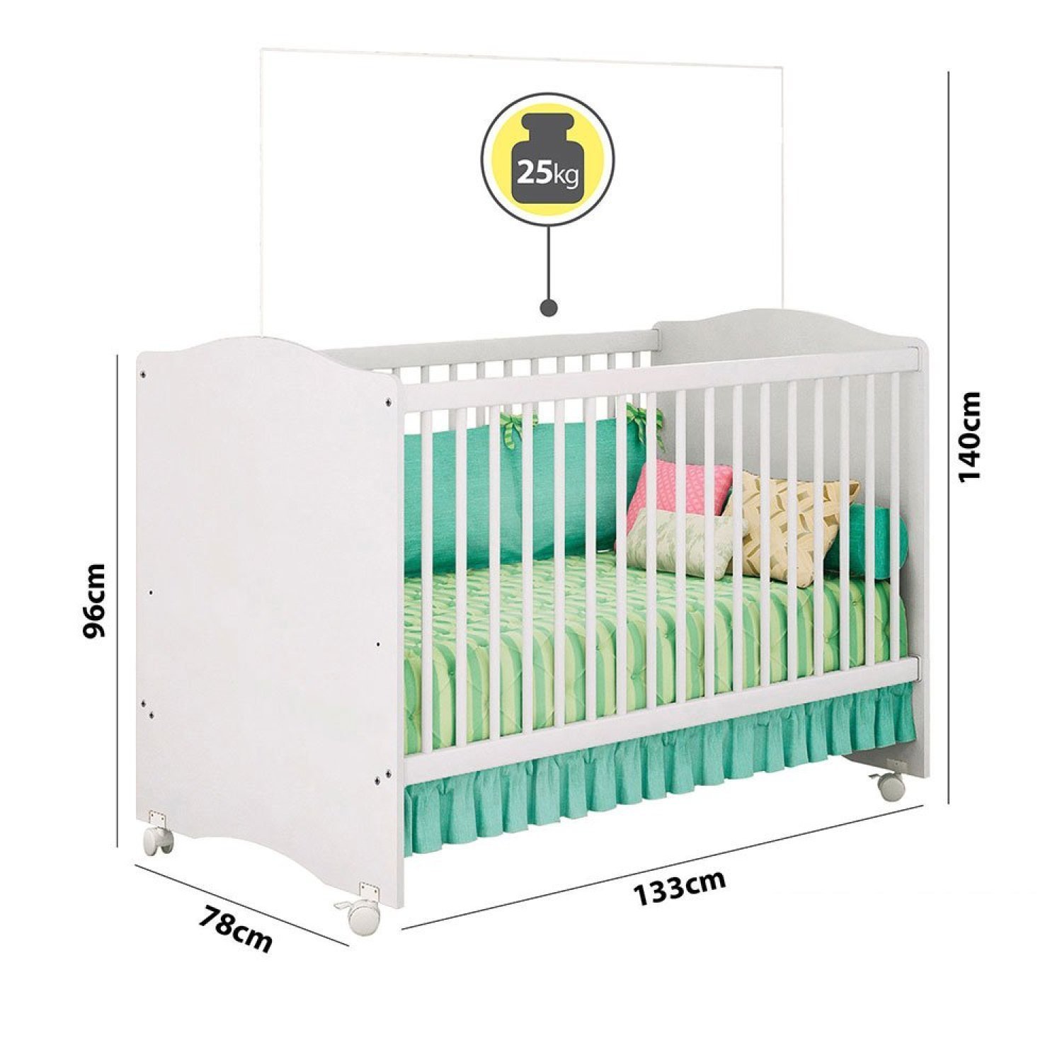 Quarto Infantil Berço, Cômoda e Guarda Roupa Lolly 3 Portas - 13