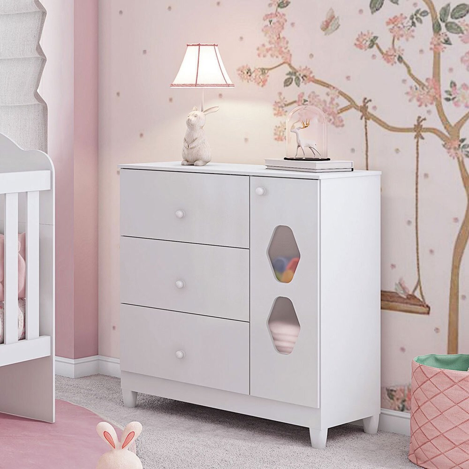 Quarto Infantil Berço, Cômoda e Guarda Roupa Lolly 3 Portas - 6
