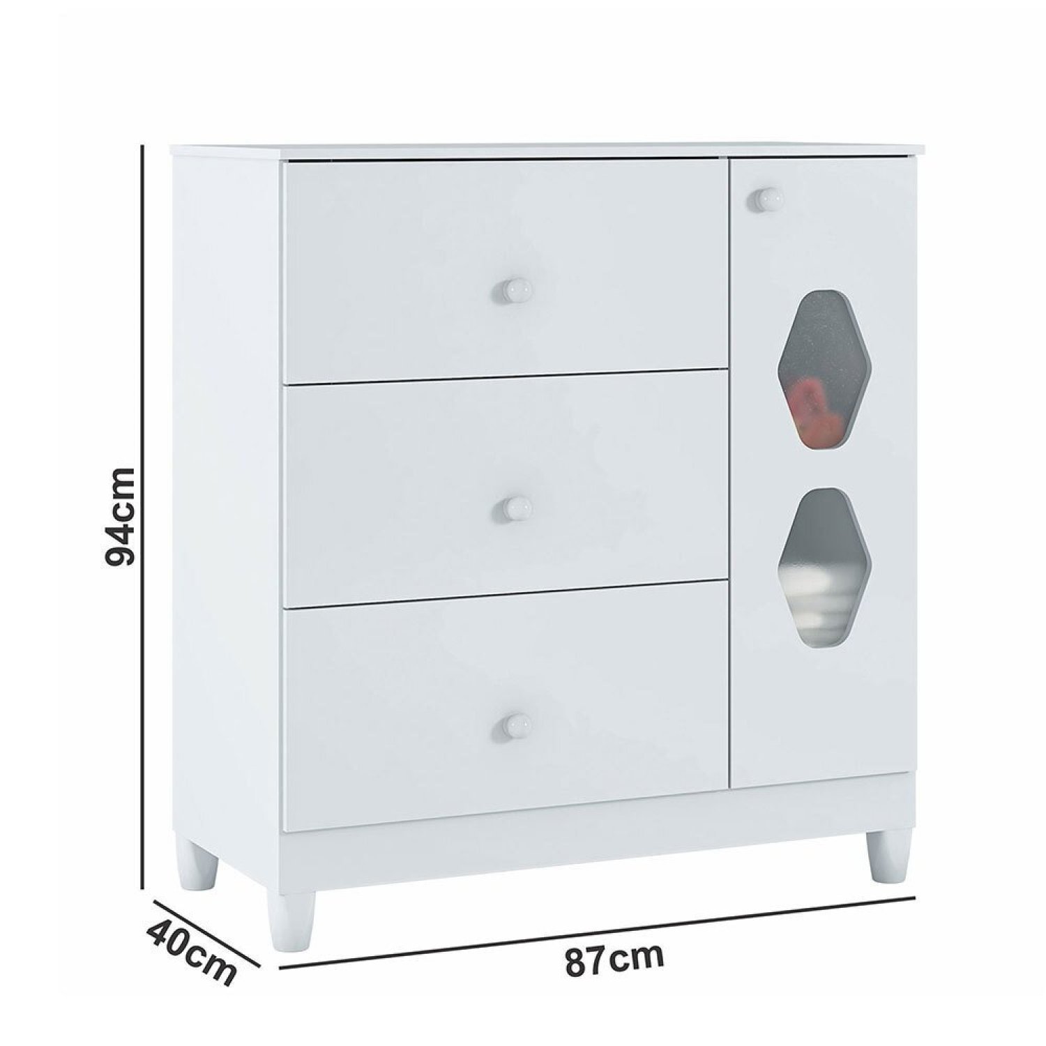 Quarto Infantil Berço, Cômoda e Guarda Roupa Lolly 3 Portas - 8
