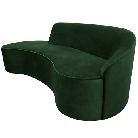 Sofá Curvo 04 Lugares 230cm Eron Braço Esquerdo Veludo Verde - Nexta Casa