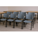 Ver imagem 1 de Kit 12 Cadeiras Iso Fixa Empilhável Escola Igreja Salão:cinza