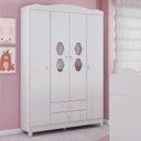 Ver imagem 7 de Conjunto Quarto Infantil Berço Yupi e Guarda-roupa 4 Portas Lolly