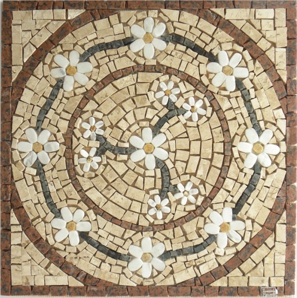Piso Mosaico Marmore Floral Venezia Quadrado - 70 cm