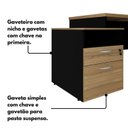 Ver imagem 3 de Conjunto para Escritório com Mesa Diretor, 1 Armário Alto e 1 Baixo Espresso Móveis Macadâmia Preto Marrom